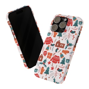 Cute Christmas iPhone Case - Winter Cell Phone Case - Christmas Themed Phone Case for iPhone - Cute Winter Phone Cover - Coffee Phone Case