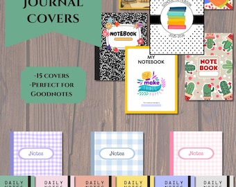 Goodnotes Digital Notebook Cover - Digital Journal Cover - Notebook Cover Bundle for iPads and Tablets - Digital Notebooks for School Notes