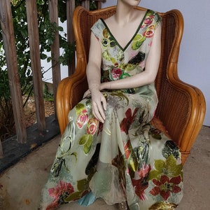 IMPERIAL JADE  GREEN silk dres unique , handmade, ook,by Jarmolowska