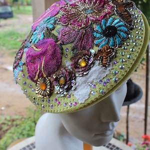 HEAD IN FLOWERS cap,embroidered, unique, artsy, ready toship