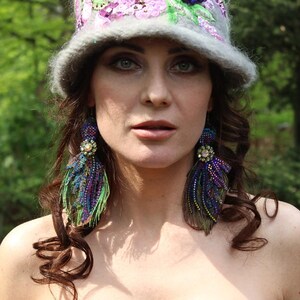 FIRST FLOWERS HAT, Unique, artsy,handmade ,ready to ship.