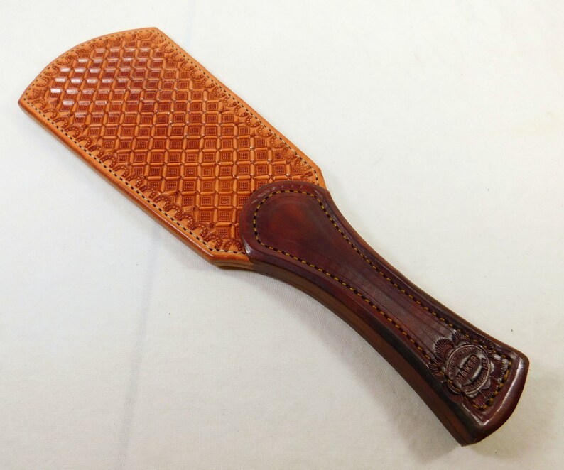 2 Layer Strong Strict Leather 12 Inch Long Paddle Spanker Whip Tawse.