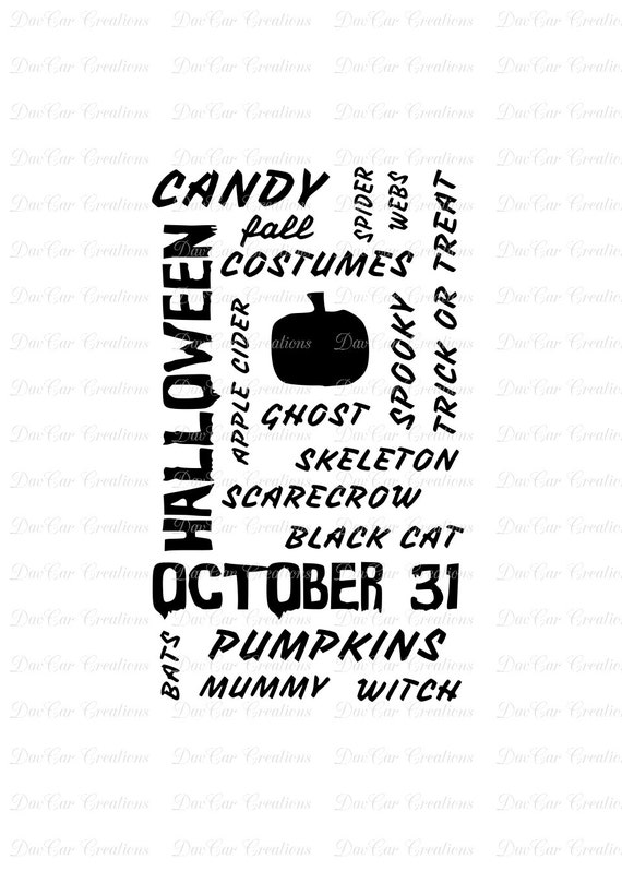 Halloween Subway Word Art SVG Cut File , SVG and PNG Format Digital Download