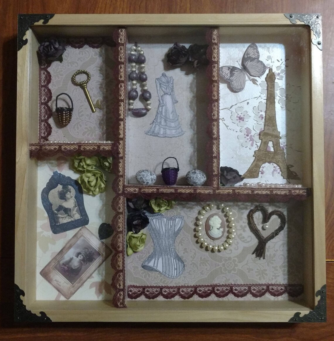 Shadow Box Mixed Media French Paris Style Etsy
