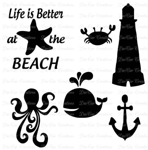 Download Beach Themed Svg Cut File Set Includes Png Files Etsy
