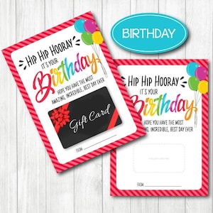 ANIVERSÁRIO Porta-cartão de presente de feliz aniversário. ARQUIVO DIGITAL 5x7". Professor, amigo, aniversário, família. Presente fácil. Download instantâneo para impressão.