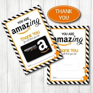Danke AMAZON Geschenkkartenhalter. 5x7 "DIGITALDATEI. Danke, Lehrer, Freund, Geburtstag, Familie. Einfaches Geschenk.