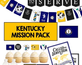 KENTUCKY Missionary Farewell-feestpakket | LDS Homecoming-decoratie | Banner Called to Serve | AFDRUKBAAR decor