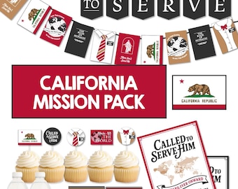 CALIFORNIA Missionary Farewell Party Pack | LDS Homecoming Decor | Called to Serve Banner | PRINTABLE Decor