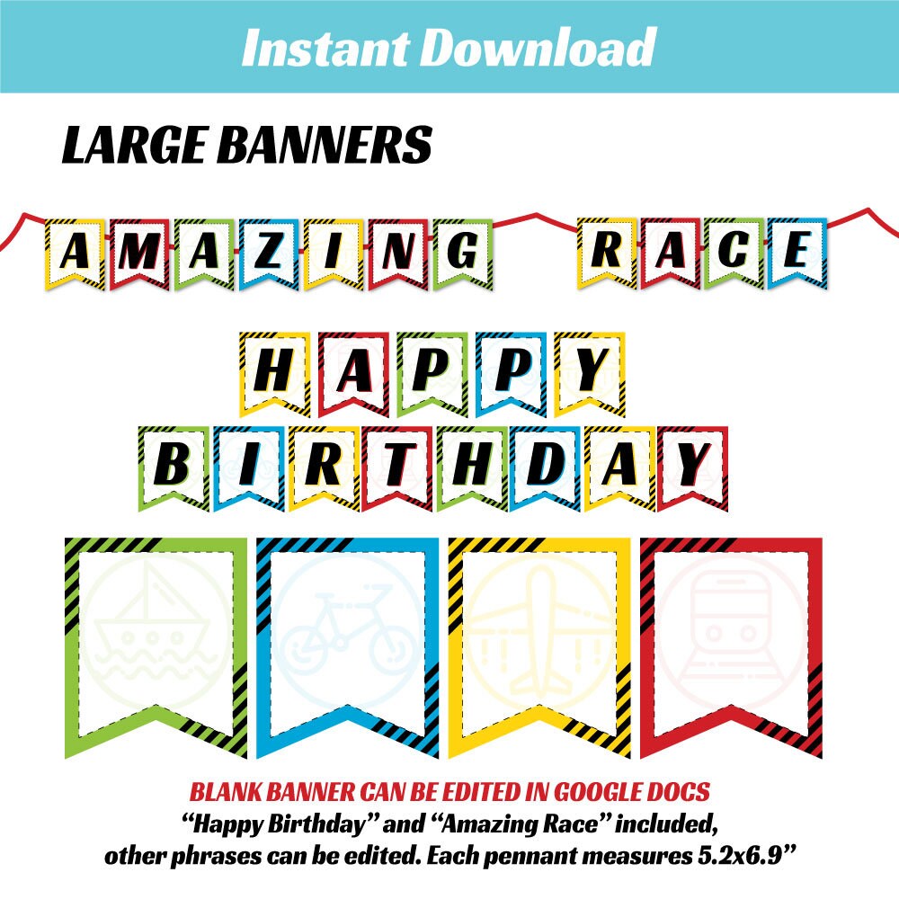 amazing-race-party-pack-printable-editable-items-instant-download-birthday-party-or-amazing-race-party-customizable-etsy