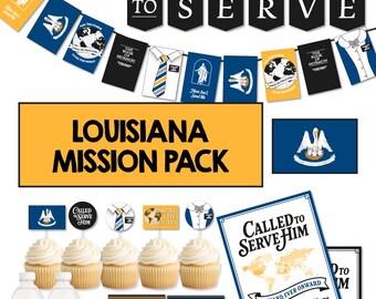 LOUISIANA Missionary Farewell Party-pakket | LDS Homecoming-decoratie | Banner Called to Serve | AFDRUKBAAR decor