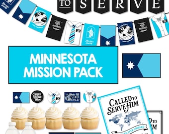 MINNESOTA Missionary Farewell-feestpakket | LDS Homecoming-decoratie | Banner Called to Serve | AFDRUKBAAR decor