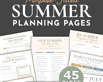Afdrukbaar zomerpakket | Home Organisatieplanning | Routinekit | Pdf direct downloaden | Moederplanner met klusschema's, schoonmaakschema