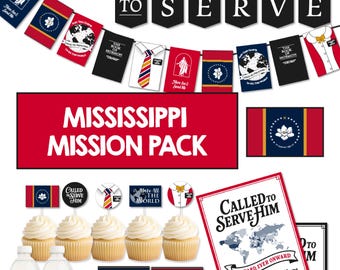 MISSISSIPPI Missionary Farewell Party-pakket | LDS Homecoming-decoratie | Banner Called to Serve | AFDRUKBAAR decor