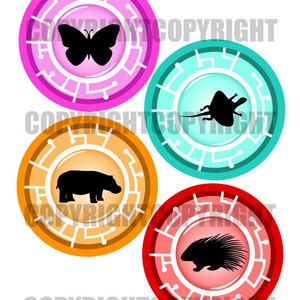 12 Set Animal Adventure Discs Inspired, 4 PRINTABLE Downloadable image 2