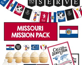 MISSOURI Missionary Farewell Party-pakket | LDS Homecoming-decoratie | Banner Called to Serve | AFDRUKBAAR decor