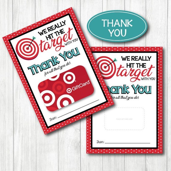 Thank You TARGET Gift Card Holder. 5x7 DIGITAL FILE. Etsy