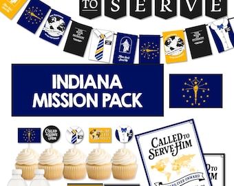 ILLINOIS Missionary Farewell Party-pakket | LDS Homecoming-decoratie | Banner Called to Serve | AFDRUKBAAR decor