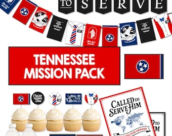 TENNESSEE Missionary Farewell-feestpakket | LDS Homecoming-decoratie | Banner Called to Serve | AFDRUKBAAR decor