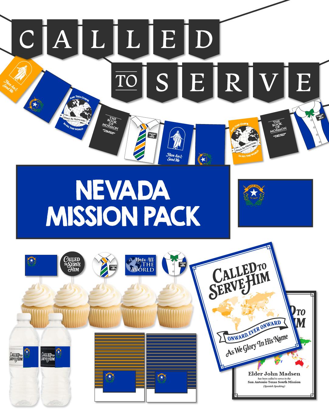 Lds Party NEVADA Missionary Farewell Party Pack | LDS Homecoming Decor | Called ...