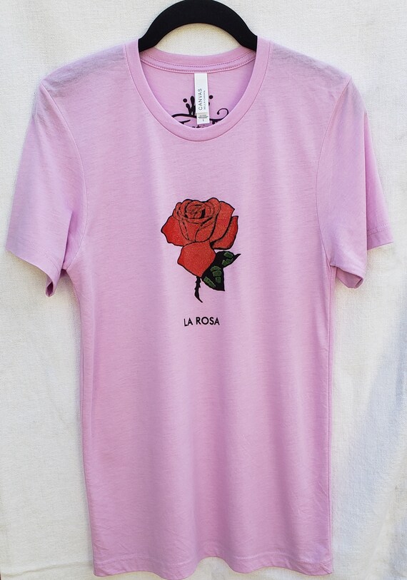 La Rosa Lila pintada a mano Camisa Unisex La Lotería
