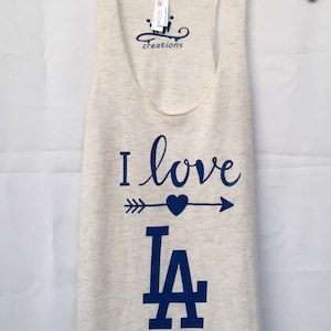 Love LA Tank Top. Dodgers Tank Top. LA Tank Top. Baseball Tank Top. image 1