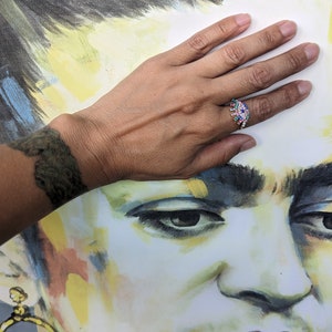 Anillo mal de ojo. Protección de anillo de declaración. Regalo para ella. Anillo de ojo chapado en oro.