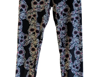 Sugar Skulls All Over Print Soft Black Women Multicolor