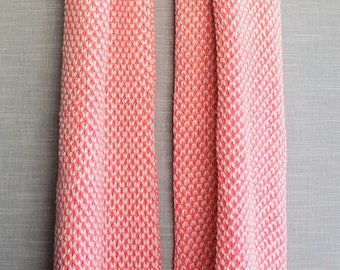 Rice Seed Stitched Neon Pink  And White Color Scarf. Knitted Fashion Women's Scarf.