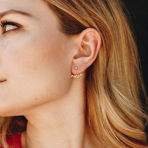 Twinkle Lights Ear Jackets, Gold Ear Jacket, Minimalist Earrings, Cuff Earrings, Ear Jackets, Ear Climbers, Dainty Ear Jacket, CZ Earrings