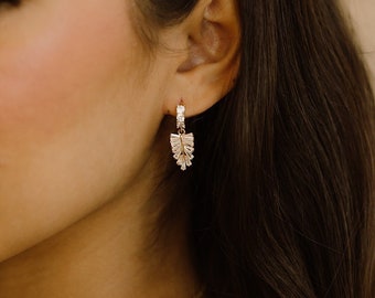 Beverly Leaf Earrings, Bridal Earrings, Huggie Earrings, Art Deco Earrings, Wedding Earrings, Crystal Earrings, Fern Earrings, Gold Earrings