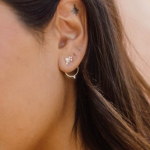 Leya Ear Jackets, Constellation Stud, Galaxy Earrings, Gold Ear Jacket, Minimalist Earrings, Cuff Earrings, Celestial Earrings image 1