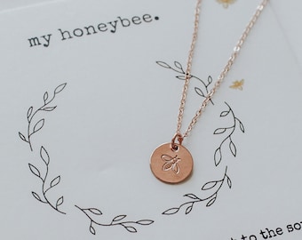 My Honeybee Necklace, Bee Necklace, Bumblebee Necklace, Gold Bee Necklace, Honey Bee Necklace, Tiny Bee Necklace, Gold Bee Necklace