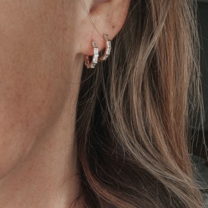 Isla Hoops, Gold Huggie Hoops, Tiny Gold Hoops, CZ Huggie Hoops, Minimalist Hoops, Gold Hoop Earrings, Small Gold Hoops, Tiny Gold Earrings