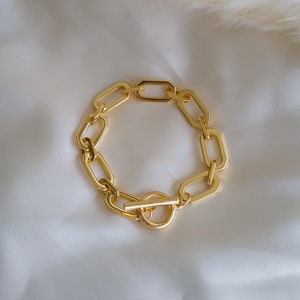 Parker Toggle Bracelet, Chunky Chain Bracelet, Gold Toggle Bracelet, Paperclip Chain Bracelet, Layering Bracelet, Silver Bracelet image 3