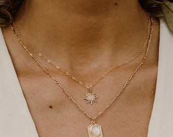 Goldie Necklace, Sun Necklace, Pave Charm Necklace, Dainty Sun Necklace, Sunburst Necklace, Dainty Gold Necklace, Tiny Sun Necklace