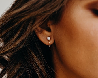 Small Hoop Earrings, Diamond Hoops, Huggie Earrings, Tiny Gold Hoops, Dainty Earrings, Minimal Earrings, Rose Gold Hoops, BRIGHT LIGHTS