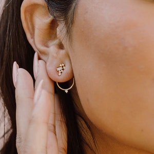 Leya Ear Jackets, Constellation Stud, Galaxy Earrings, Gold Ear Jacket, Minimalist Earrings, Cuff Earrings, Celestial Earrings image 6
