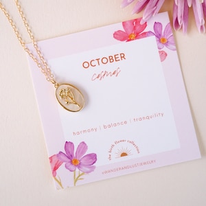 October Birth Flower Necklace, Birth Month Flower, October Birthday Necklace, Gift for Her, Birthday Gift, Graduation Gift, Flower Necklace