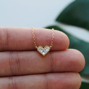 Gold Heart Necklace, Dainty Gold Necklace, Love Necklace, Bridesmaid Gift, Gift for Sister, Gift for Her, Gold Necklace, Heart Jewelry