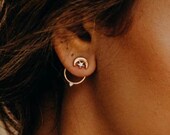 Moon Ear Jackets, Crescent Moon Earrings, Gold Ear Jacket, Minimalist Earrings, Cuff Earrings, Celestial Earrings, Dainty Ear Jacket