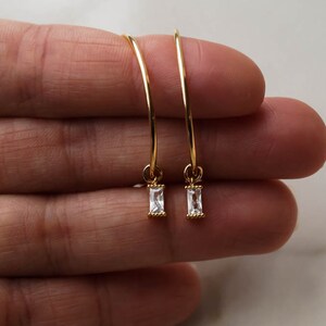 Remi CZ Hoops, Gold Hoop Earrings, Everyday Hoops, Thin Gold Hoops, Dainty Hoops Earrings, Minimal Earrings, Large Gold Hoops image 6