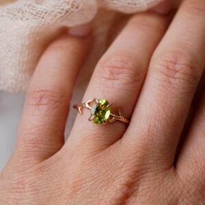 Peridot Ring, August Birthstone, August Ring, Rose Gold Ring, Birthstone Ring, Dainty Ring, Peridot Jewelry, Birthstone Jewelry, Silver Ring image 8