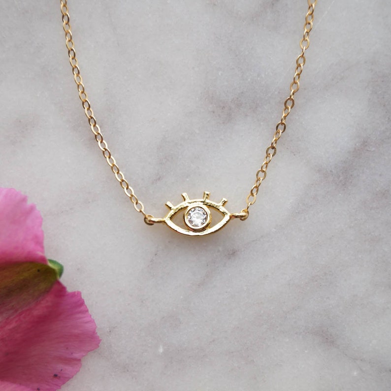 Good Vibes Only Bracelet Tiny Evil Eye Bracelet Minimalist Etsy