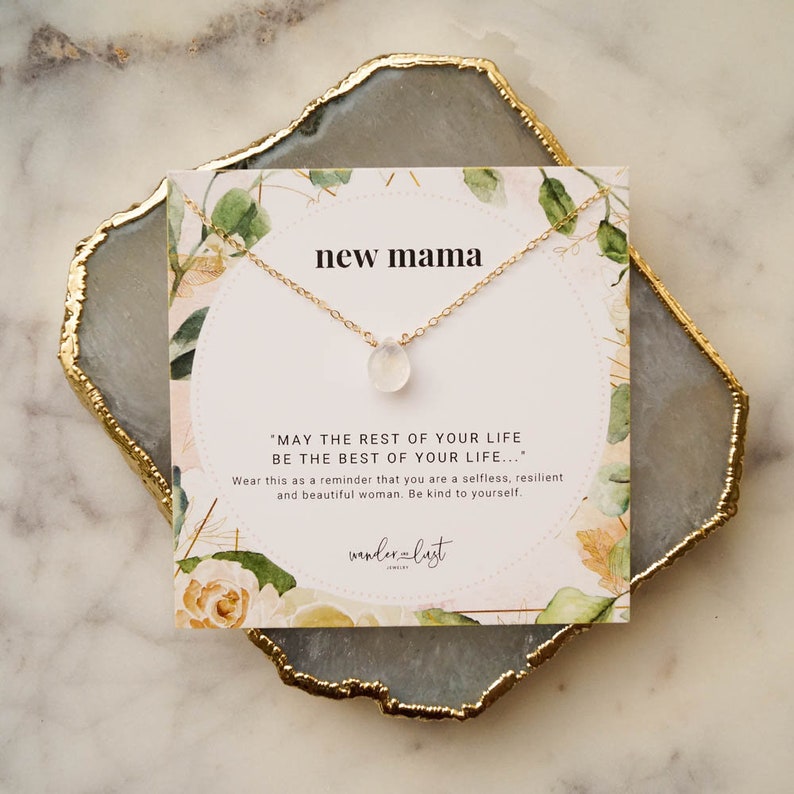 New Mama Gift, Mother Gift, Newly Pregnant Gift, New Mom Jewelry, Mama Necklace, Mama and Baby Gift, New Mom Card, New Mom Gift Jewelry image 3
