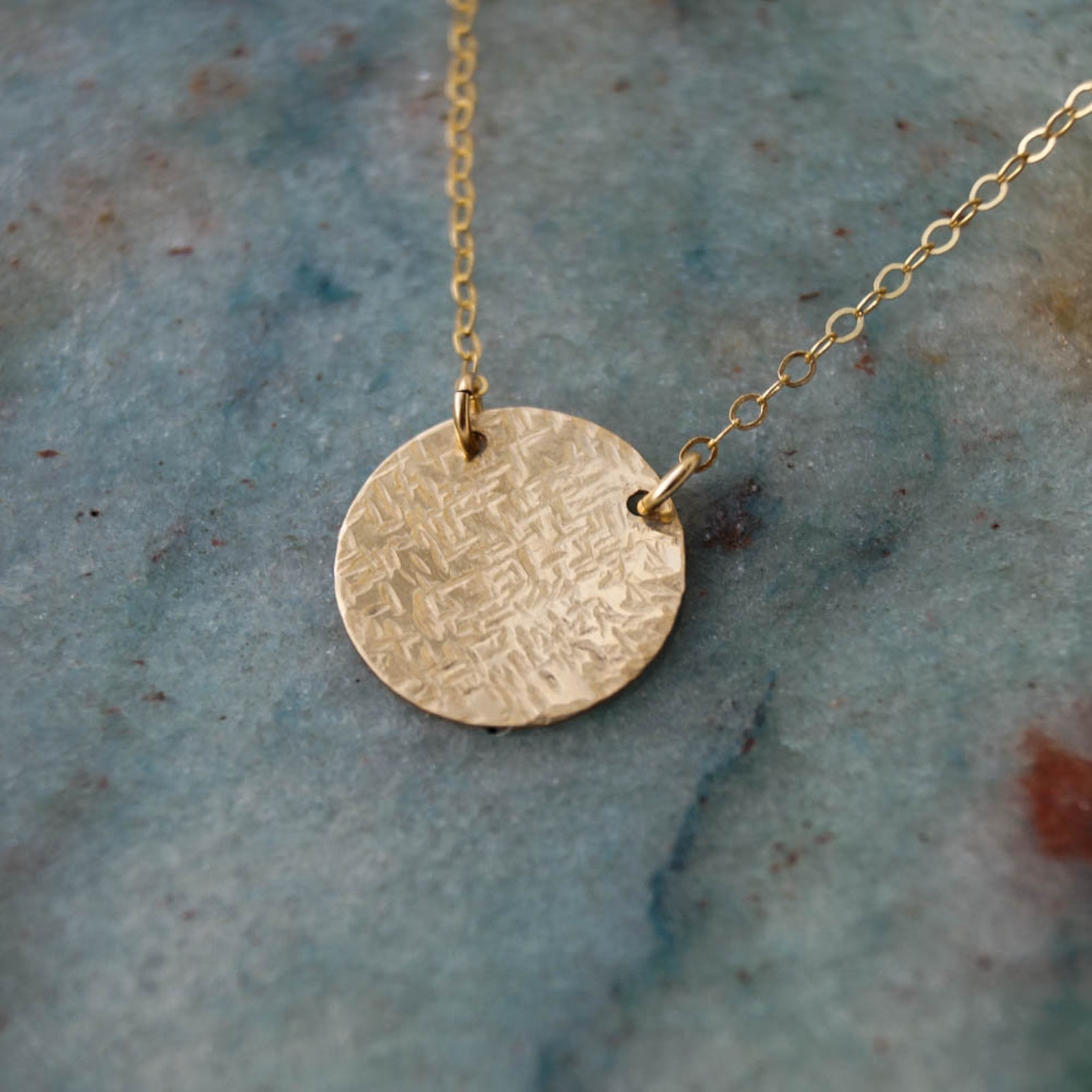 Stella Necklace Gold Coin Necklace Disc Necklace Gold Etsy