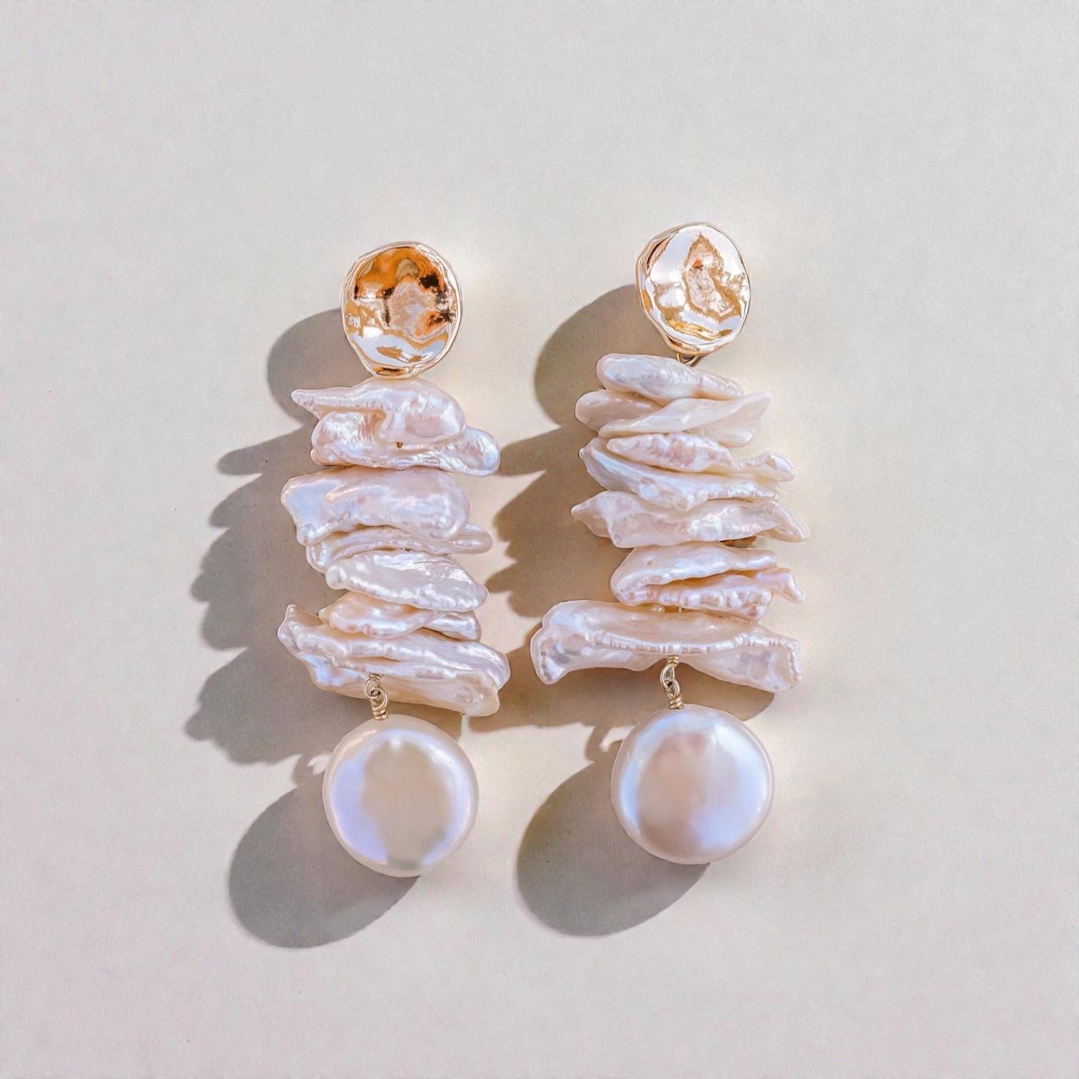 Biwa Pearl Drop Earrings