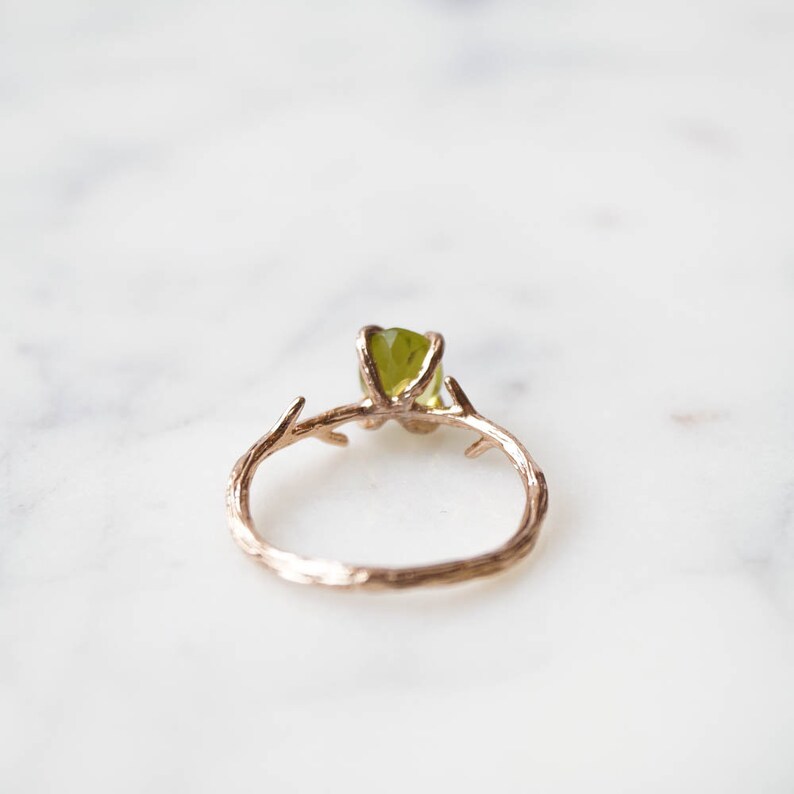 Peridot Ring, August Birthstone, August Ring, Rose Gold Ring, Birthstone Ring, Dainty Ring, Peridot Jewelry, Birthstone Jewelry, Silver Ring image 7