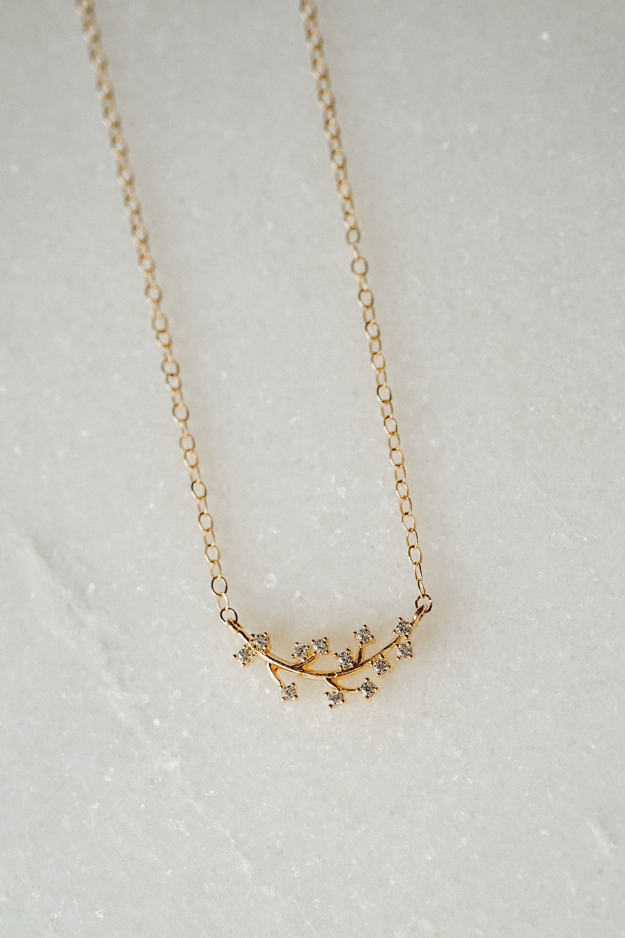 Wisteria Necklace Flower Necklace Vine Necklace Simple Gold Etsy