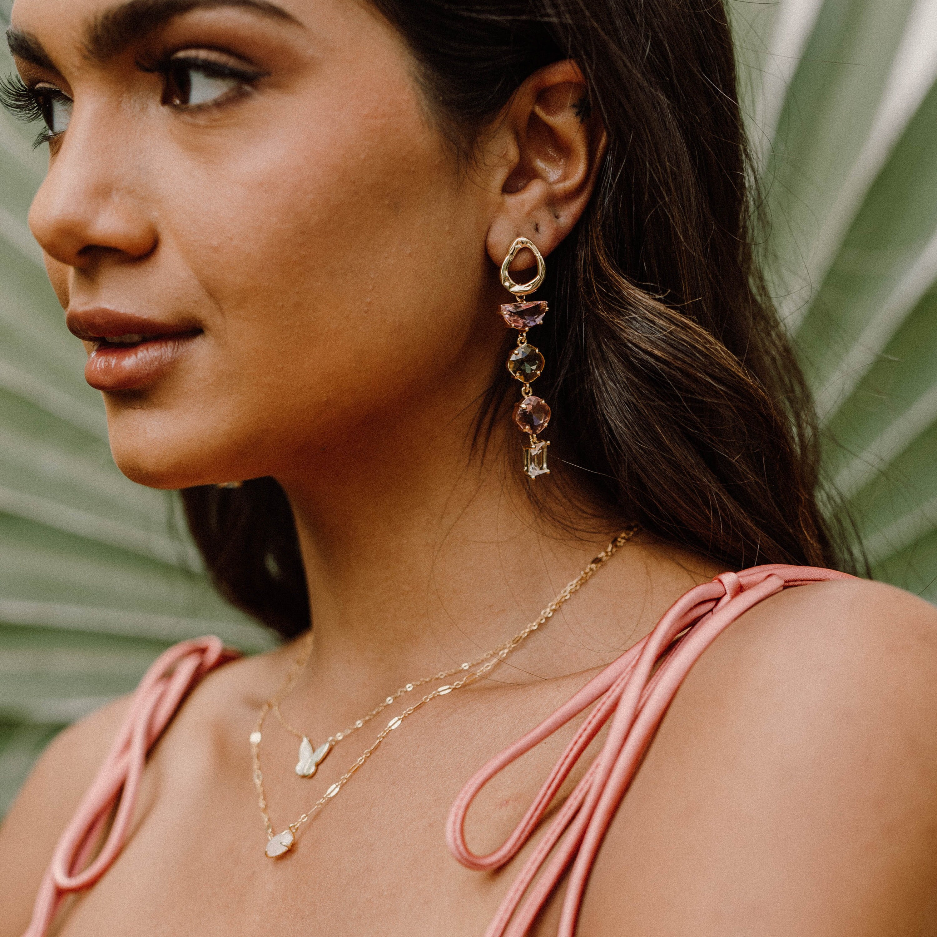 Pink Lemonade Earrings Long Dangle Earrings Statement Etsy UK